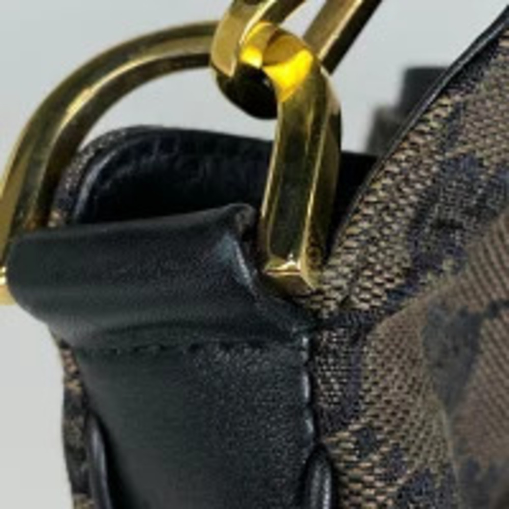 Gucci GG tote bag shoulder bamboo canvas brown black - Picture 4 of 6